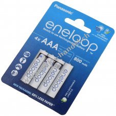 Panasonic eneloop Ready-to-Use AAA Micro Akku, wiederaufladbare Batterie 800mAh NiMH 4er Pack