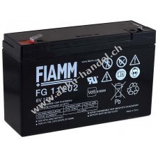 FIAMM Ersatzakku fr Reinigungsmaschinen Alarmanlagen 6V 12Ah, ersetzt auch 10Ah