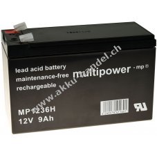 Powery Bleiakku (multipower) MP1236H kompatibel mit Panasonic UP-VW1245P1 (hochstromfest)