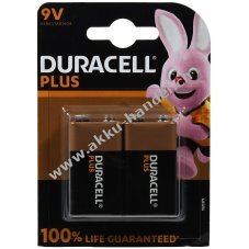 Batterie Duracell Plus Power MN1604 6LR61 9V-Block 2er Blister