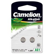 Camelion Knopfzelle AG1 2er Blister