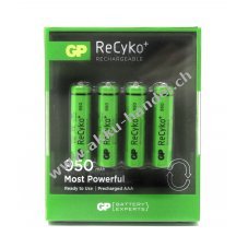 Akku fr GP HR03 4er Blister 950mAh