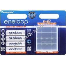 Panasonic eneloop Akku AA - 4er-Blister + Schutzbox (BK-3MCDEC4BE)