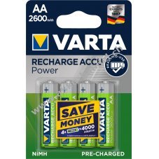 Varta Power Akku Ready2Use Mignon AA 5716 HR6 LR06 4er Blister 2600mAh