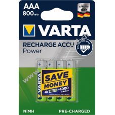 Varta Power Akku Ready2Use TOYS LR03 4er Blister