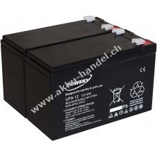 Powery Blei-Gel-Akku fr USV APC Back-UPS RS 1500 9Ah 12V (ersetzt auch 7,2Ah / 7Ah)