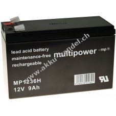 Powery Bleiakku MP1236H fr USV APC Back-UPS CS 350 9Ah 12V (ersetzt auch 7,2Ah/7Ah)