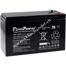FirstPower Blei-Gel Akku FP1270 VdS kompatibel mit YUASA Typ NP7-12L