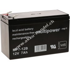 Powery Bleiakku (multipower) MP7-12B VdS 12V 7Ah (ersetzt 7,2Ah)