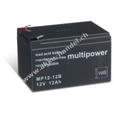 Powery Bleiakku (multipower) MP12-12B Vds ersetzt Panasonic LC-RA1212PG1