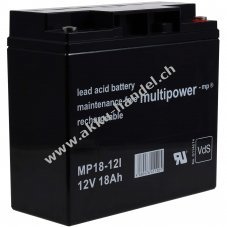 Powery Bleiakku (multipower) MP18-12I Vds ersetzt Panasonic LC-XD1217PG