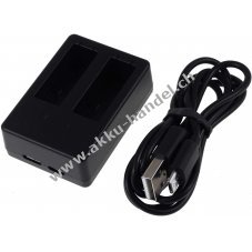 Ladegert Typ AHDBT-501 fr 3 Stck GoPro Hero 5 Akkus inkl. Micro USB Kabel