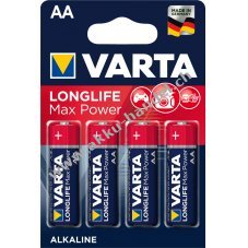 Varta Max Tech Alkaline AA Mignon Batterie 4er Blister