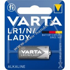 Varta Batterie Alkaline, LR1 N LADY 1.5V 1er Blister