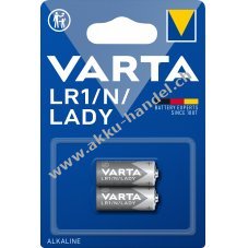 Varta Batterie Alkaline, LR1 N LADY 1.5V 2er Blister