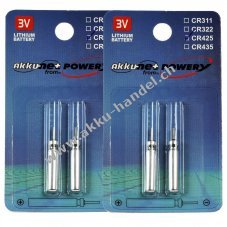 4x Stabbatterie CR425 fr Elektro Posen, Angelposen, Bissanzeiger 2x2er Blister