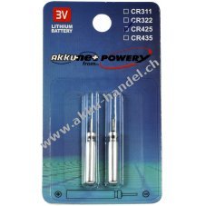 Stabbatterie, Stiftbatterie CR425 fr Elektro Posen, Angelposen, Bissanzeiger Lithium 2er Blister