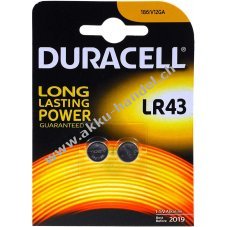 Duracell Knopfzelle Typ LR43 2er Blister