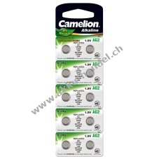 Camelion Knopfzelle, Uhrenbatterie LR59 / AG2 / G2 / LR726 0% HG 10er Blister