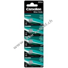 Camelion Silberoxid-Knopfzelle SR54 7 G10 / LR1130 / 389 / SR1130 / 189 5er Blister