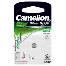 Camelion Silberoxid-Knopfzelle SR63 / SR63W / G0 / 379 /  379S / SR521 1er Blister