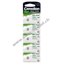 Camelion Knopfzelle,Uhrenbatterie SR44 / G13 / LR44 / 357 / A76 5er Blister