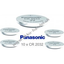 10x Panasonic CR2032 DL2032 ECR2032 Lithium Knopfzellen  Lose Batterien fr Uhren, Autoschlssel