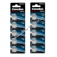 10x Camelion CR2032 Lithium Knopfzellen Batterie  2x 5er Blister, ideal fr Uhren, Autoschlssel