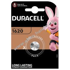 Lithium Knopfzelle Duracell DL1620 / CR1620 1er Blister