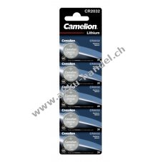 Lithium Knopfzelle Camelion CR2032 5er Blister