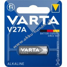 Varta Batterie Alkaline LR27 V27A V27GA 12V 1er Blister
