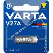 Varta Batterie Alkaline LR27 V27A V27GA 1,5V 1er Blister