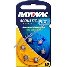 Rayovac Acoustic Special Hrgertebatterie Typ 10  6er Blister