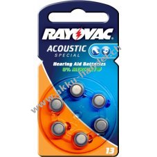 Rayovac Acoustic Special Hrgertebatterie Typ DA13 6er Blister