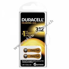 Duracell Hrgertebatterie DA312 6er Blister