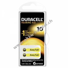 Duracell Hrgertebatterie 10AE / AE10 / DA10 / PR230 / PR536 / PR70 / V10AT 6er Blister