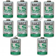 10x Lithium Batterie Saft LS14250 1/2AA 3,6Volt