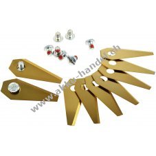 9x Ersatz-Messer Titan Klingen / Schneid-Klingen (1mm) kompatibel mit Bosch Indego Mhroboter Gold